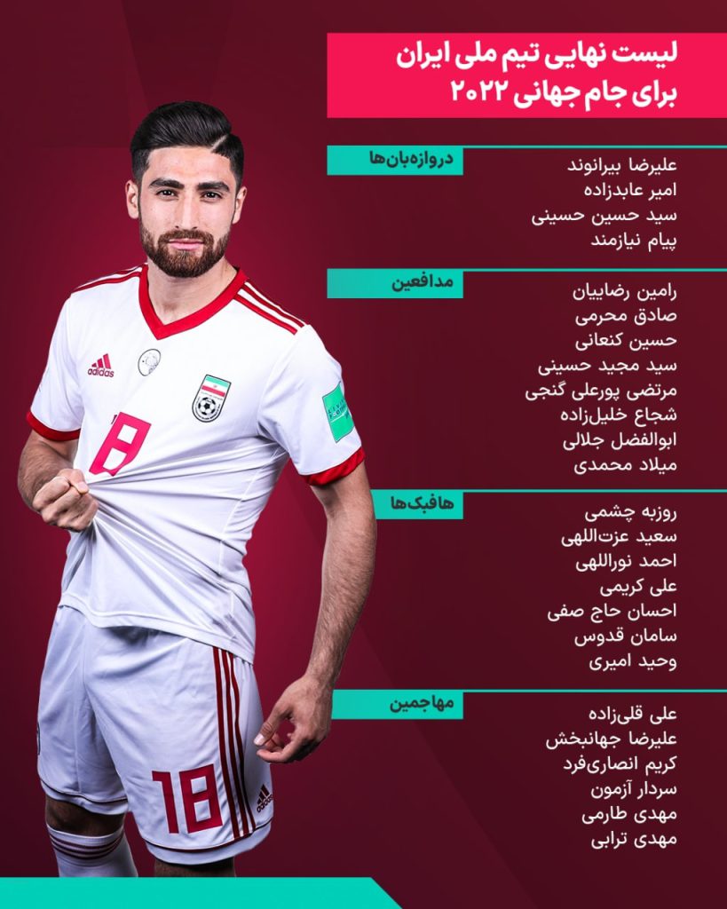 اعلام لیست نهایی ایران برای جام جهانی